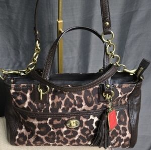 Coach Brown Leopard Print Shoulder Bag, large & Beautiful